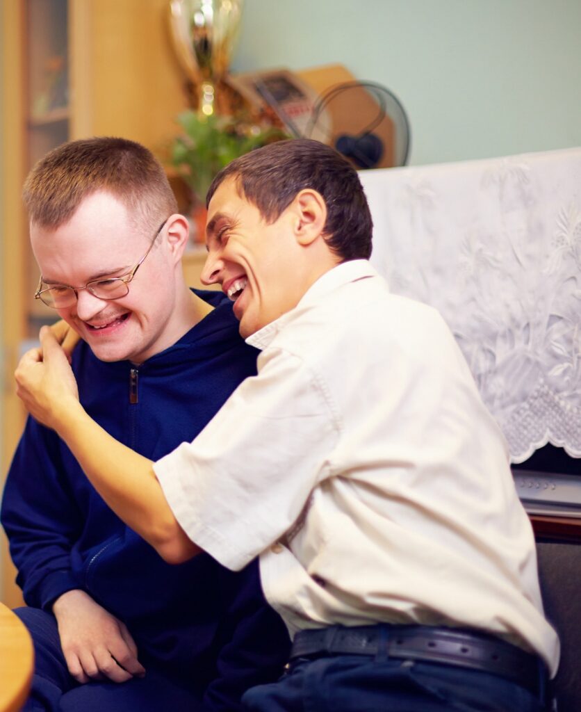 Two brothers sharing a laugh